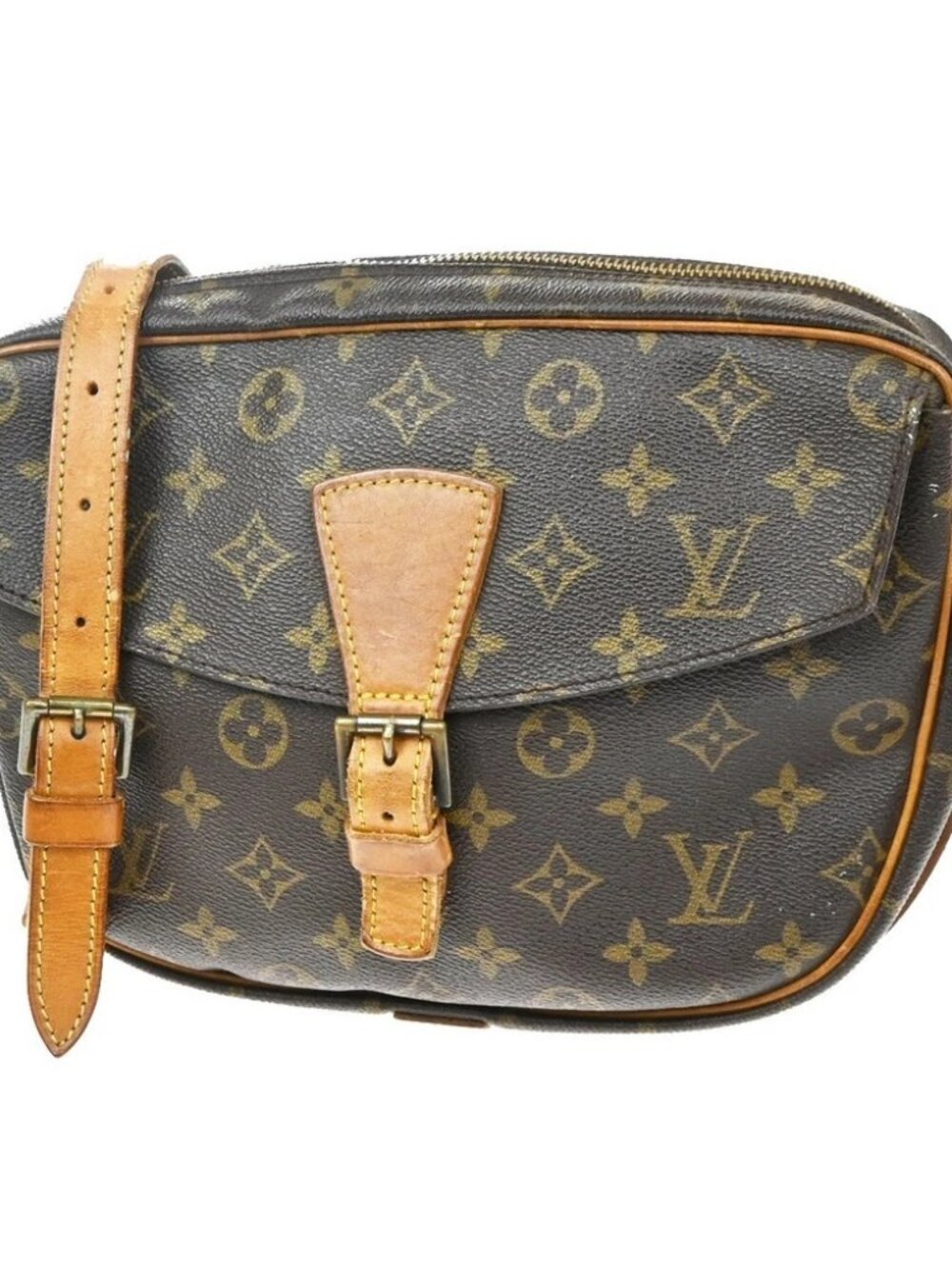 LOUIS VUITTON Jeune Fille GM Shoulder Bag Monogram Leather Brown M51225 35KE153